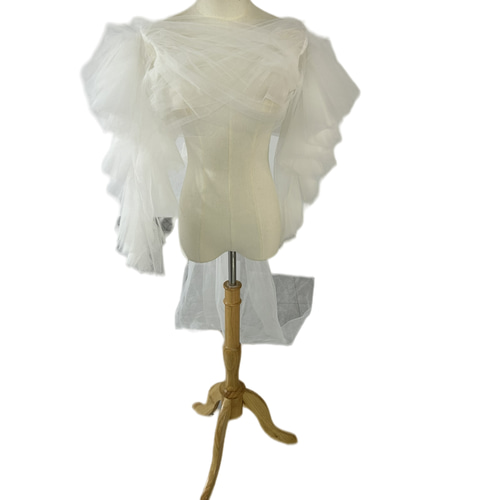 ベール風ボレロ ソフトチュールトップス ドレスアレンジ シンプル  