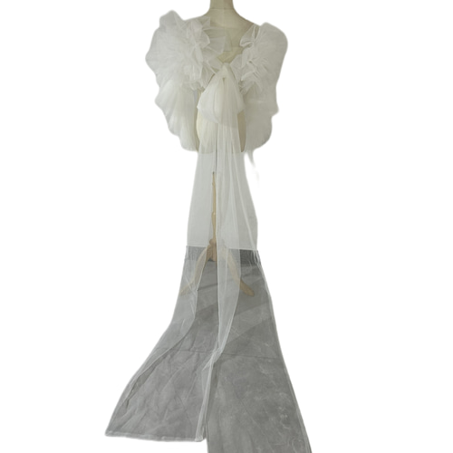 ベール風ボレロ ソフトチュールトップス ドレスアレンジ シンプル  