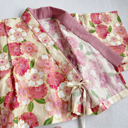 【即納可】小さなこどものベビー袴/さくら×クリーム【セパレート】 3枚目の画像