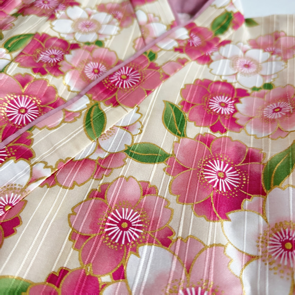 【即納可】小さなこどものベビー袴/さくら×クリーム【セパレート】 5枚目の画像