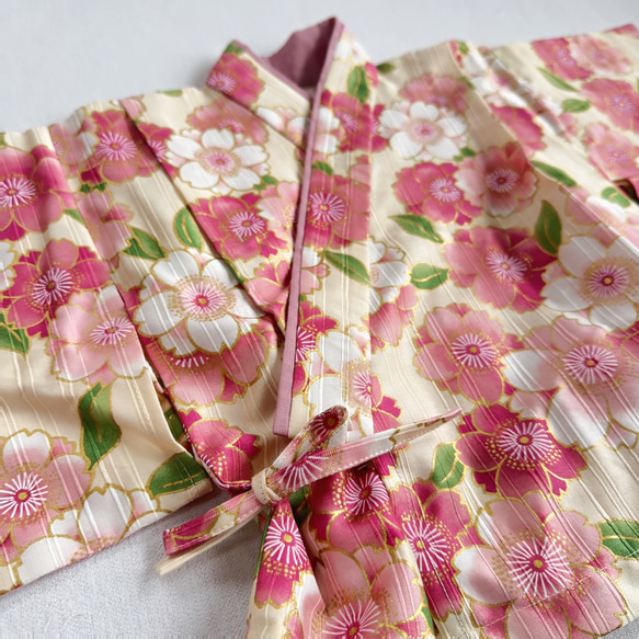 【即納可】小さなこどものベビー袴/さくら×クリーム【セパレート】 4枚目の画像