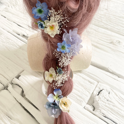 リボンいっぱい　エメラルドグリーン　ティファニーブルー　髪飾りヘッドドレス リボンいっぱい エメラルドグリーン ティファニーブルー 髪飾り
