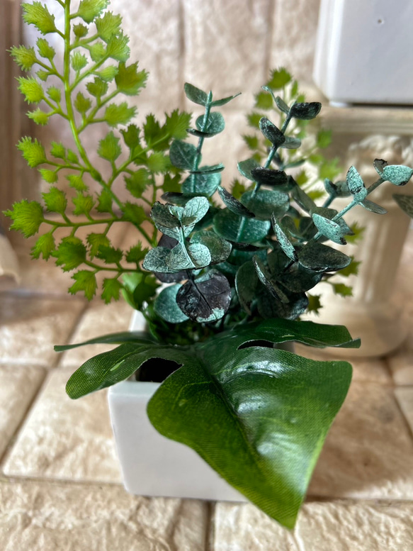 光触媒　人工観葉植物　ウォールグリーン　フェイクグリーン　3種観葉アレンジj 7枚目の画像