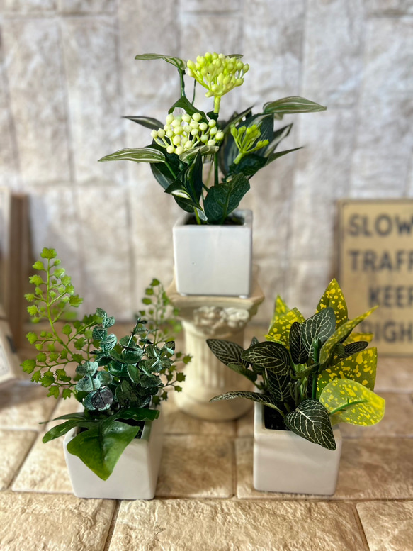 光触媒　人工観葉植物　ウォールグリーン　フェイクグリーン　3種観葉アレンジj 3枚目の画像