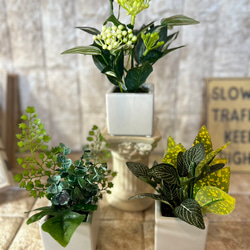 光触媒　人工観葉植物　ウォールグリーン　フェイクグリーン　3種観葉アレンジj 2枚目の画像