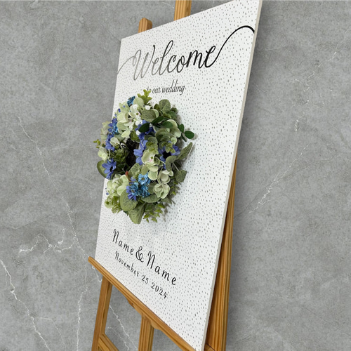 ウェルカムボード 結婚式 ウェルカムスペース リース 木目調 セレクト