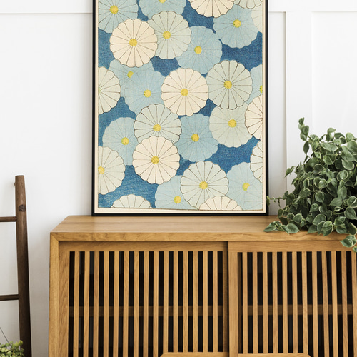 花 絵画 ポスター （大） NO.367】蓮の花畑ボタニカルのフラワーアートポスター☆カラフル水彩画