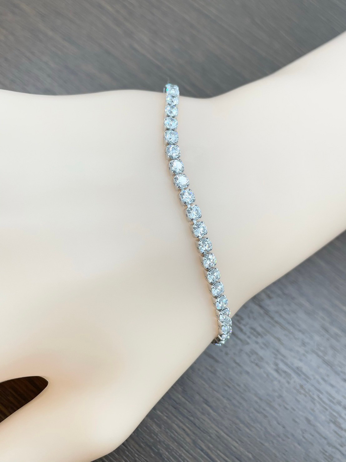 シルバー 925 AAAキュービックCZ テニス ブレスレット ＊新品