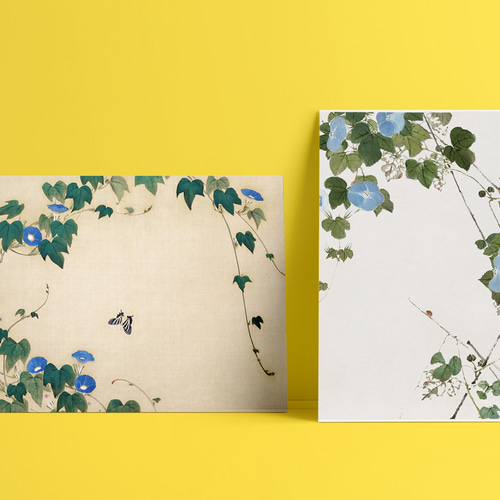 『朝顔』墨絵アート 水墨画 インテリアアート 雑貨ギフト 絵画 ガーデニング f7ba6d29fd8b0ad0b698701b0cad07