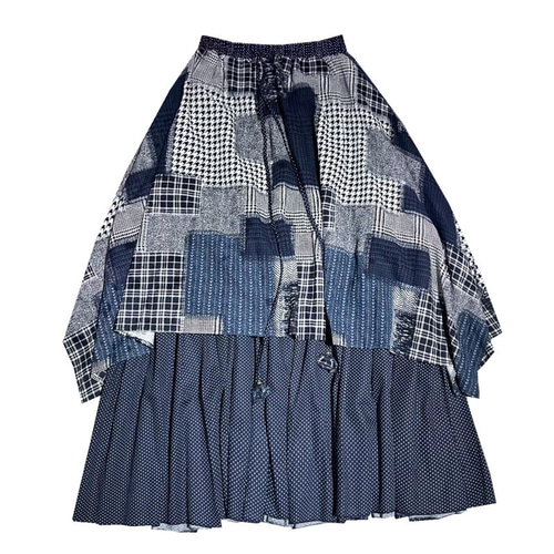 元値約12万　薔薇模様プリントパッチワークスカート&ストールセット 18118bd518b6a6f3d8c51e8e6eafad