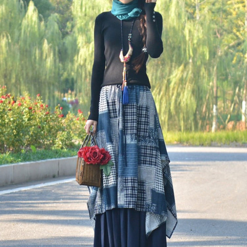 【1-6】フレアスカート 多色 抽象パターン 18118bd518b6a6f3d8c51e8e6eafad