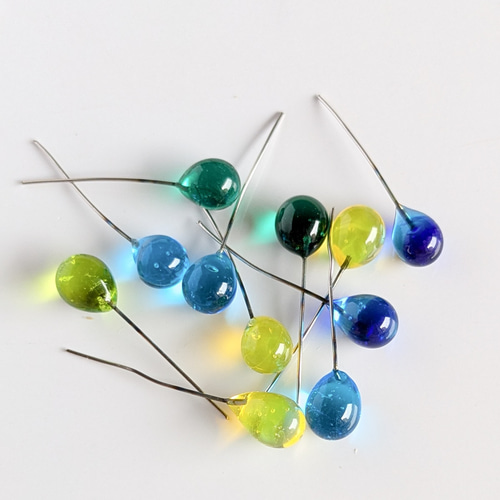 ベネチアンガラス しずく ミディアムブルー ビーズ クラフトAnsan 通販