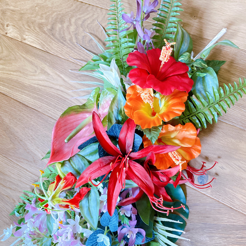 人気！ハイビスカスビッグリースハンドメイド