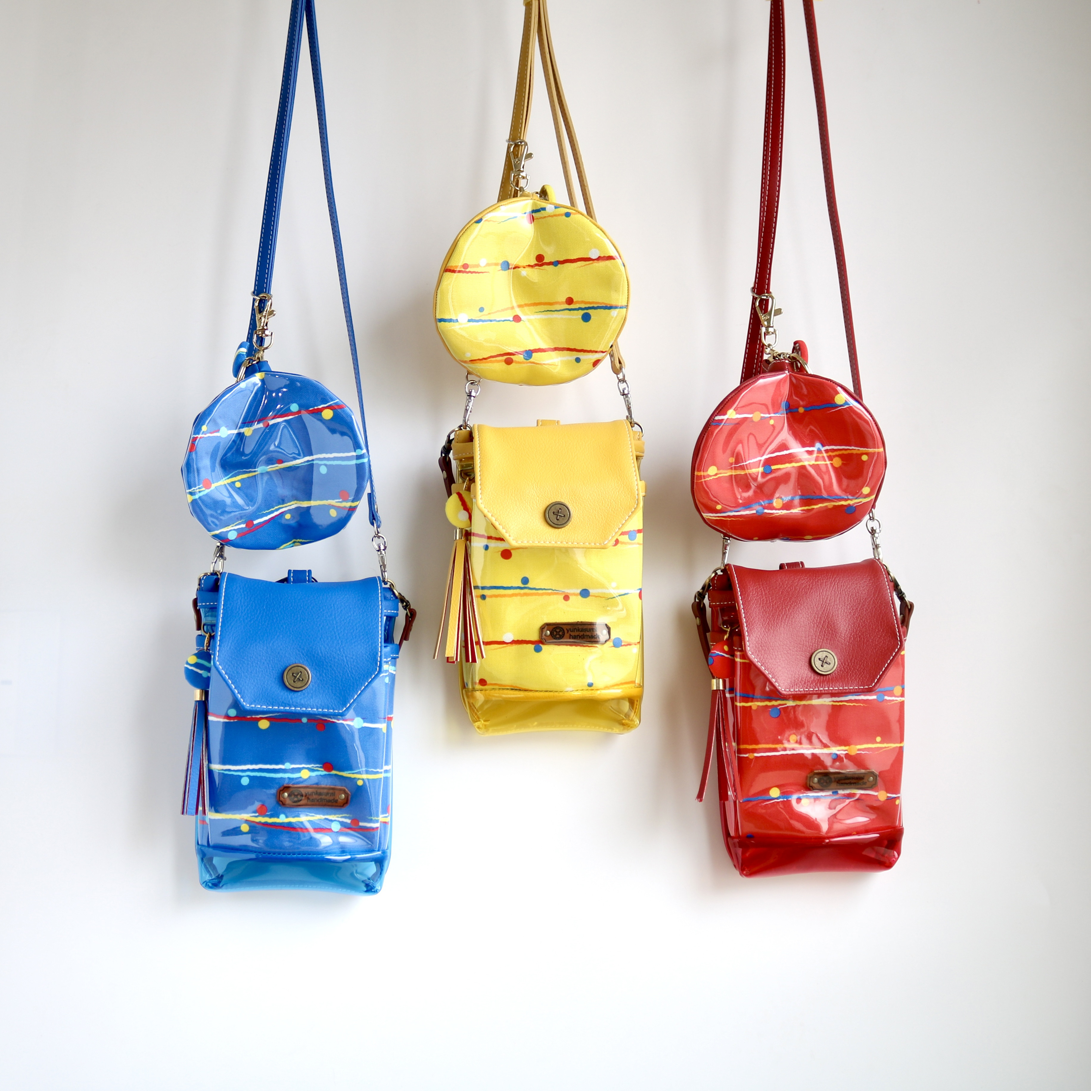 夏新作2024　クリア素材　スマホポシェット　カラフル水風船