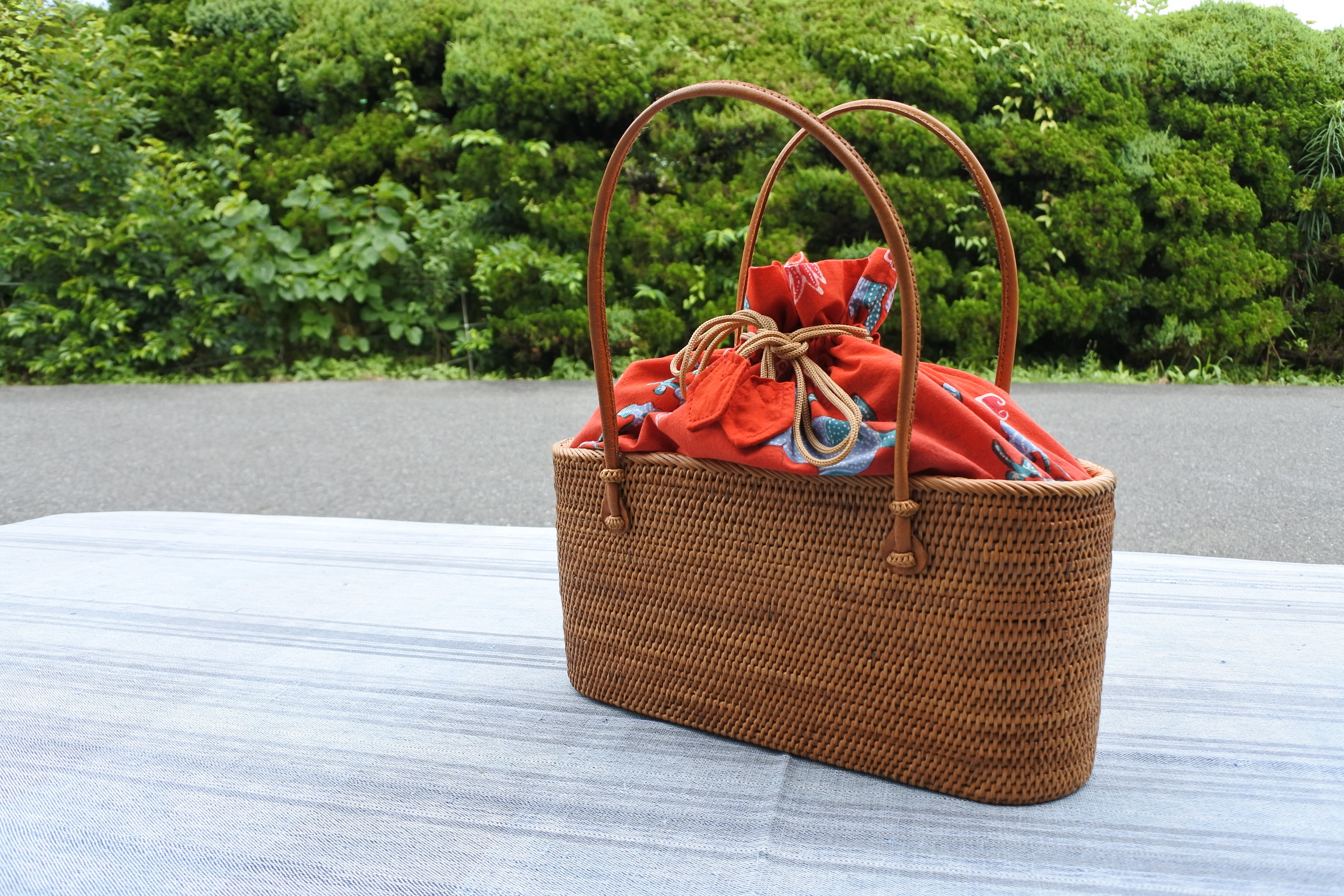 山葡萄バッグ楕円ニ段花結び 山葡萄 かごバッグ 花結び | ORIORI