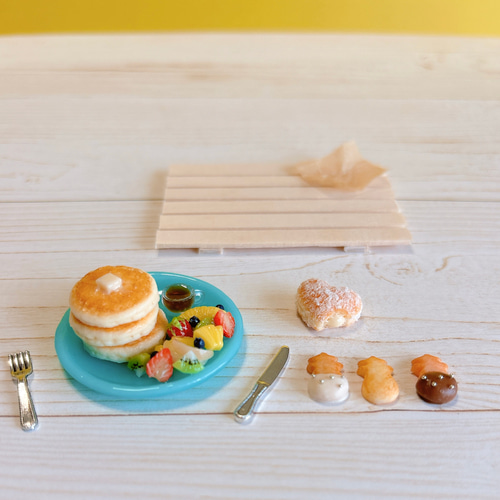 ミニチュアスイーツ ✽ ケーキアソート＆ パンセット ミニチュア ハワイアンパンケーキセット その他置物 megu
