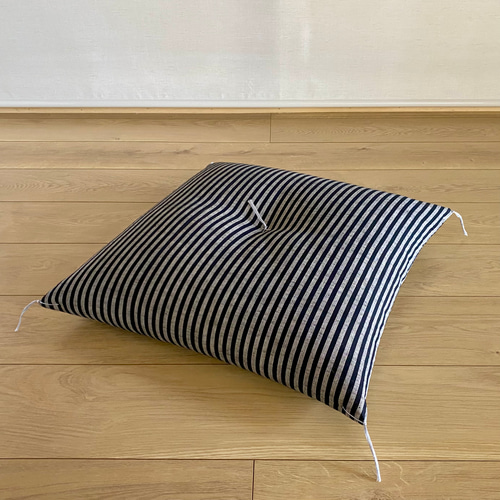 綿100％ 『 50×50座布団 』会津木綿 モダンストライプ クッション