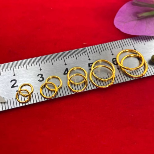 24K（片耳）K24純金フープピアス24金ピアス 24Kゴールドピアス24