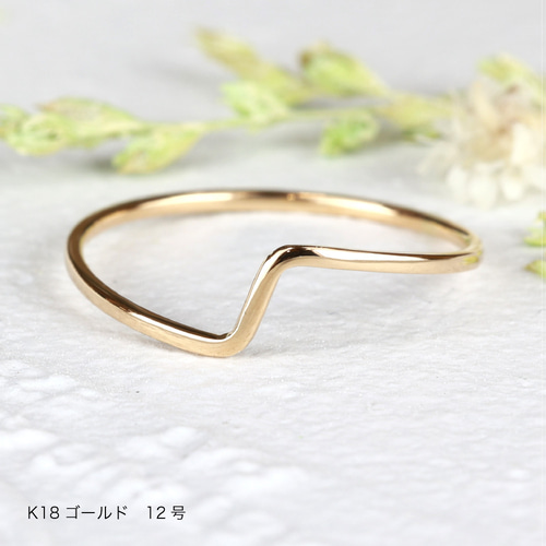 極細リング【inazuma】指輪 18金 K18 ピンクゴールド プラチナ 華奢