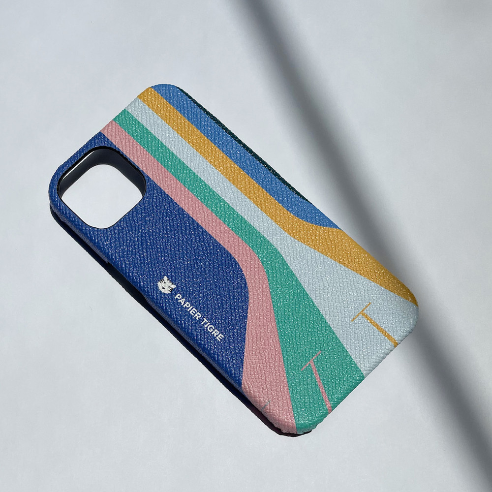 PAPIER TIGRE×COVERARY コラボ 本革　スマホケース 全機種対応 幾何学模様　#mm00001243