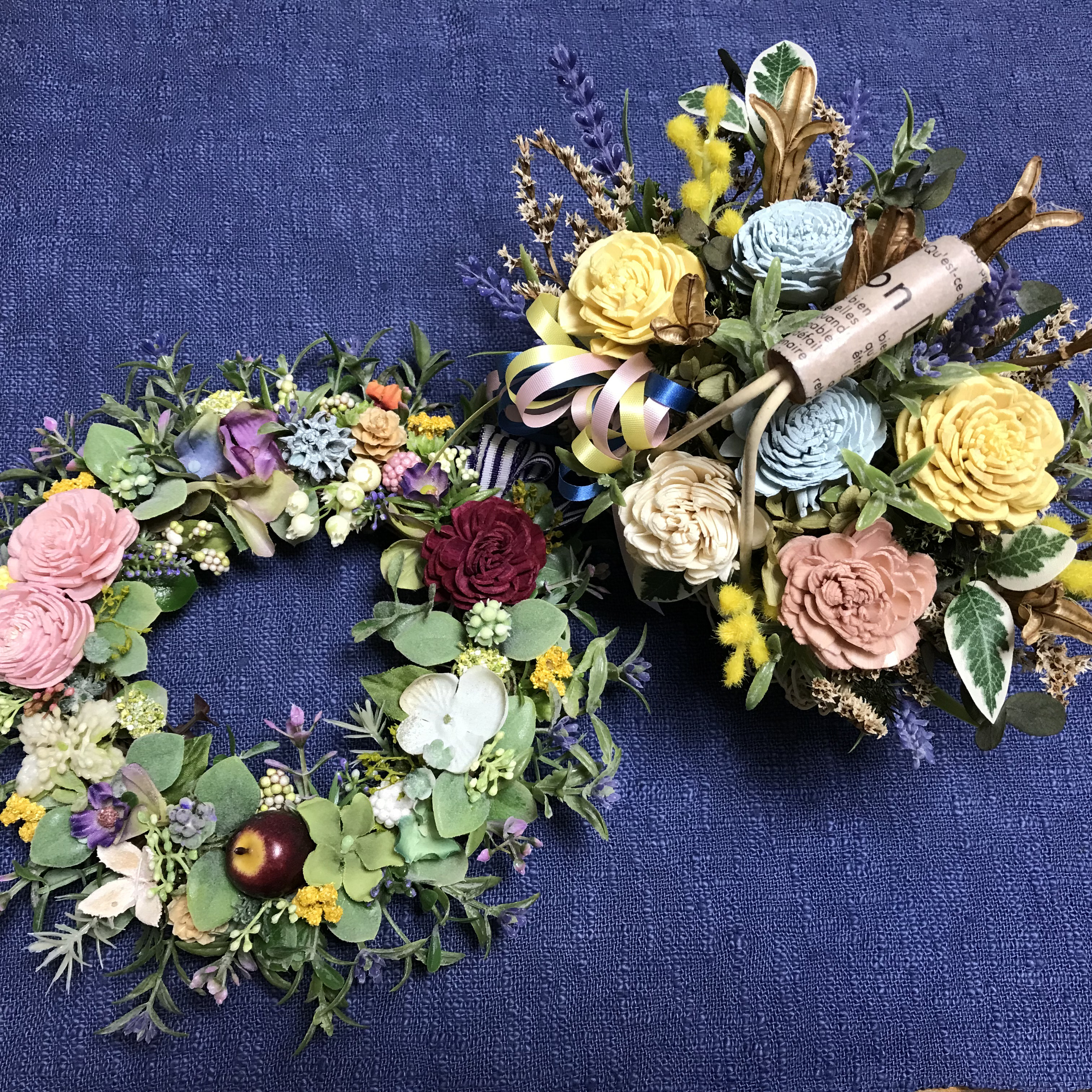 《Creema 限定》可愛い小花達のリース＆ミモザとラベンダーのアレンジ（9300－7800に＊受注制作＊3組限定） 5,694円