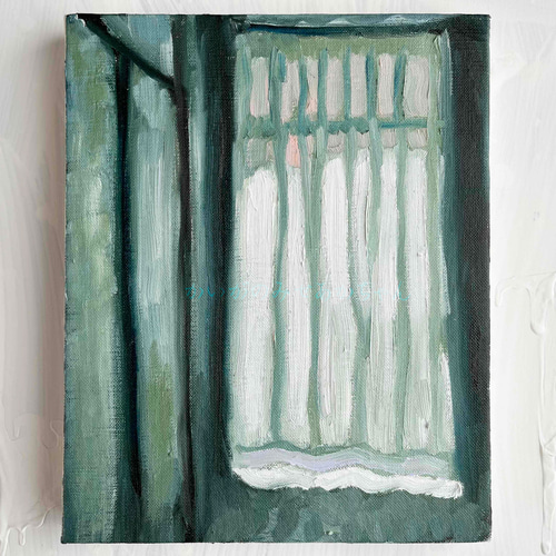 22×27㎝「画家の部屋」油彩・原画・F3