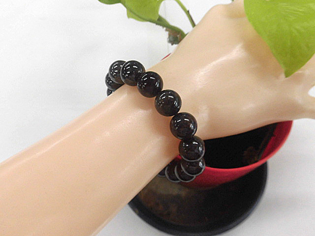 天然石 スギライト12.2mm～12.5mm玉ブレスレット 内周：約18.0cm　　240101682