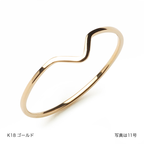 極細リング【V-ring】指輪 18金 K18 ピンクゴールド プラチナ