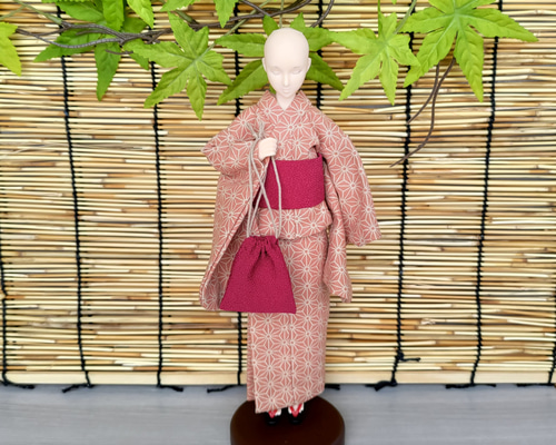 ポワソンドール 麻の葉 紫 浴衣 ハセガワアヤ ばらいろ 絽縮緬 洗える着物 ポワソンドール 麻の葉 紫 浴衣 ハセガワアヤ ばらいろ 絽縮緬