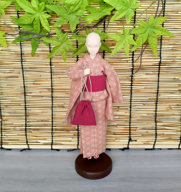 綿麻浴衣 トールサイズ 裄70cm カラーの花 即日発送可