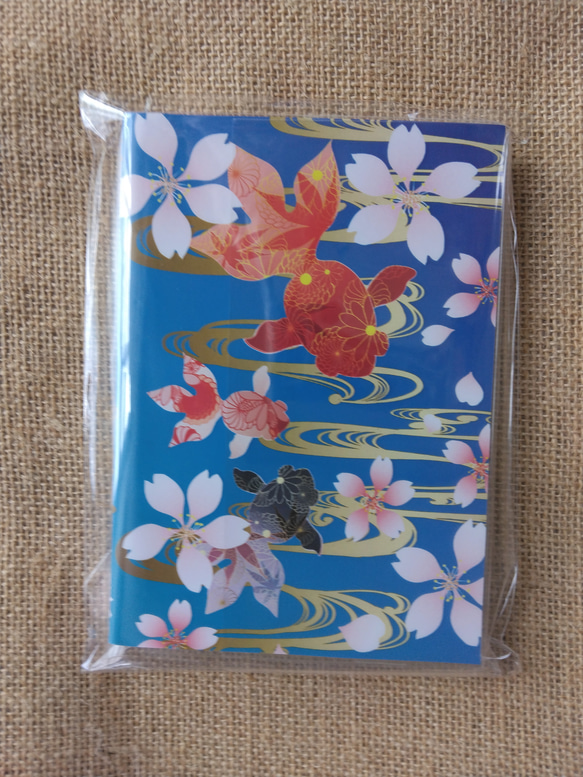 和柄　うさぎと桜　無地ノート 和柄文庫本ノート【浄瑠璃紺藍】金魚と桜 ノート 紅雪 通販 18009680