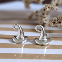 とんがり帽子 チャーム 8個 帽子 メタル シルバー パーツ 4枚目の画像