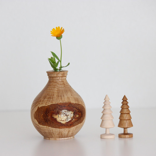 一輪挿し フラワーベース 木の置物 セット NO41 一輪挿し・花瓶・花器