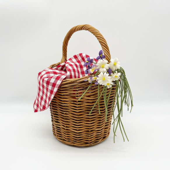Red gingham basket レッドギンガムバスケット 2枚目の画像