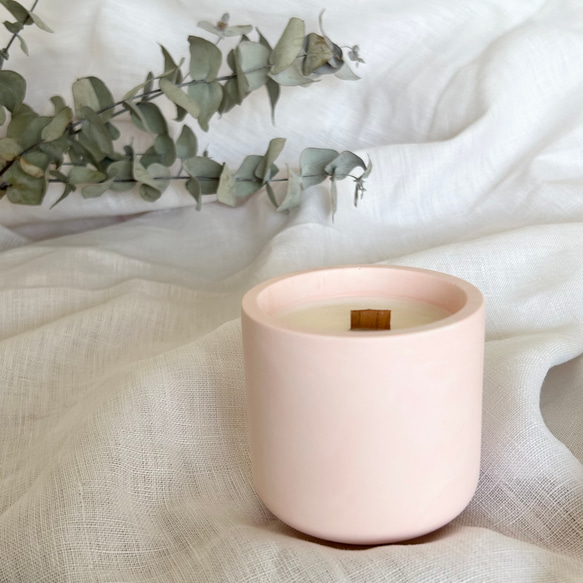 優しさと愛を♡ピンク色ののジェスモナイトキャンドルホルダー&ソイ