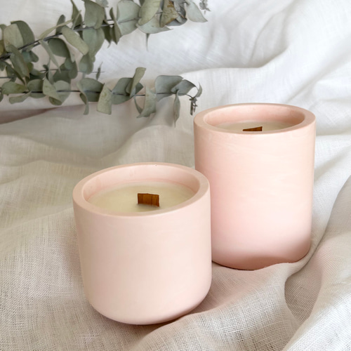優しさと愛を♡ピンク色ののジェスモナイトキャンドルホルダー&ソイ