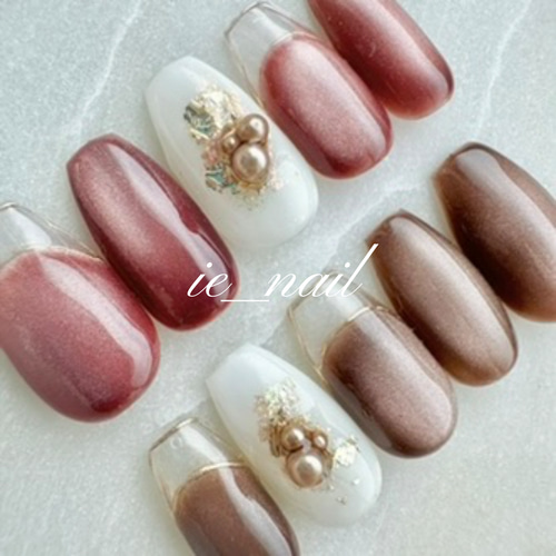 透明感◎クリアフレンチ×マグネット ネイルチップ（つけ爪