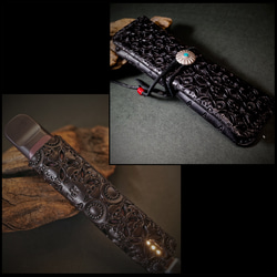 IQOSデコケース ドクターベイプモデル3ケース ハンドメイド DR.VAPE3】ドクターベイプ3 ケース&カバー 〝髑髏混〟漆黒 透彫