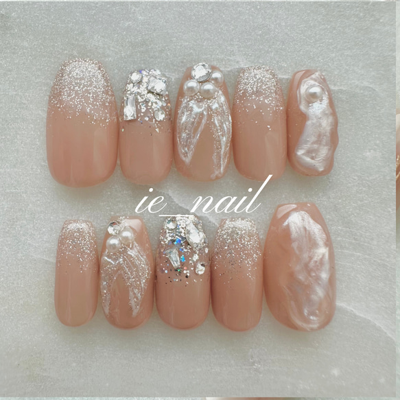 大人上品ネイル/キラキラニュアンスネイル/マーメイドネイル ネイル