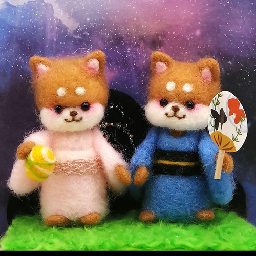羊毛フェルト 夏祭り 柴犬 羊毛フェルト 秋都 通販 18010050