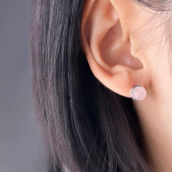 天然石 選べる3種類のスタッドピアスSV925 5枚目の画像