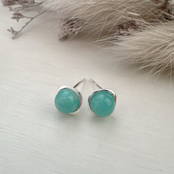 天然石 選べる3種類のスタッドピアスSV925 3枚目の画像