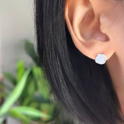 天然石 選べる3種類のスタッドピアスSV925 17枚目の画像