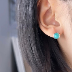 天然石 選べる3種類のスタッドピアスSV925 11枚目の画像