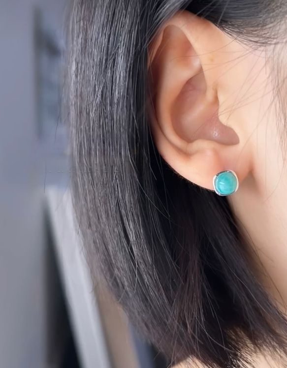 天然石 選べる3種類のスタッドピアスSV925 11枚目の画像