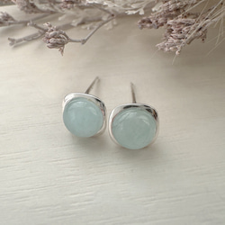 天然石 選べる3種類のスタッドピアスSV925 8枚目の画像