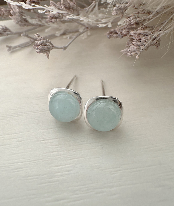 天然石 選べる3種類のスタッドピアスSV925 8枚目の画像