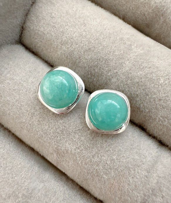 天然石 選べる3種類のスタッドピアスSV925 10枚目の画像