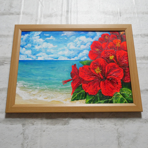 油絵 絵画 【ハイビスカス】 油絵 絵画 【ハイビスカス 】 絵画 HR 通販 14322754｜Creema