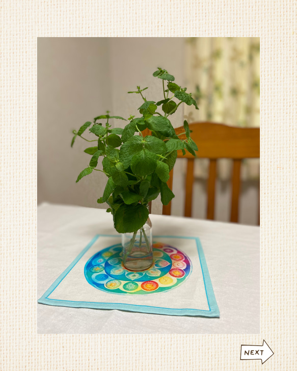 Sサイズ（21㎝×21㎝）マンダラクロス … 柔らかい色合いに癒されます(ˇ◡ˇღ) 7枚目の画像